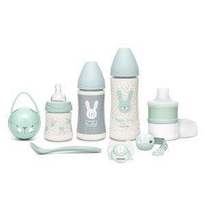 Packs The Basic verde Mamaderas 270 ml + broche y Chupete 6/18 meses  fisiológico - Packs The Basic verde Mamaderas 270 ml + broche y Chupete  6/18