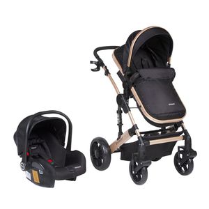 Cochecito Bebé Premium Baby Paseo Travel System Con Huevito Color Gris  oscuro