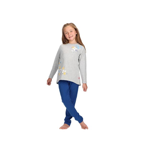 Pijama 2 piezas infantil color gris y azul, Caffarena Caffarena - babytuto.com