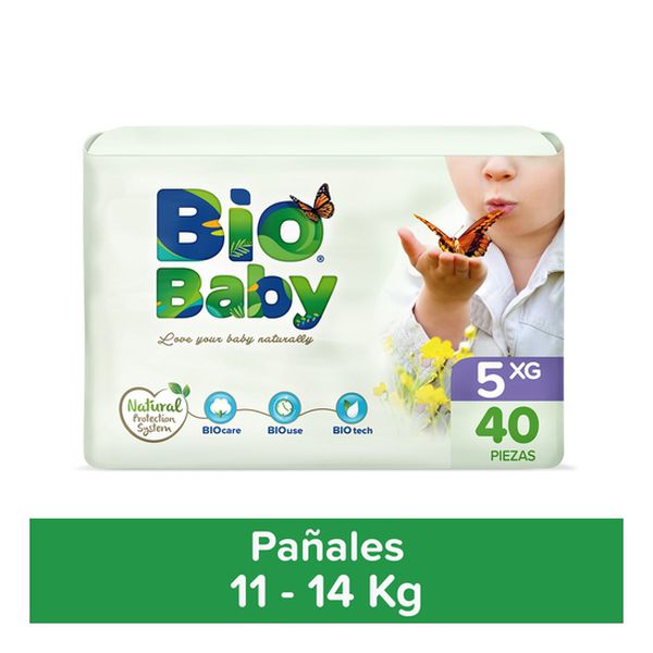 Pañales desechables ecológico talla XG, 40 uds, BioBaby Biobaby - babytuto.com