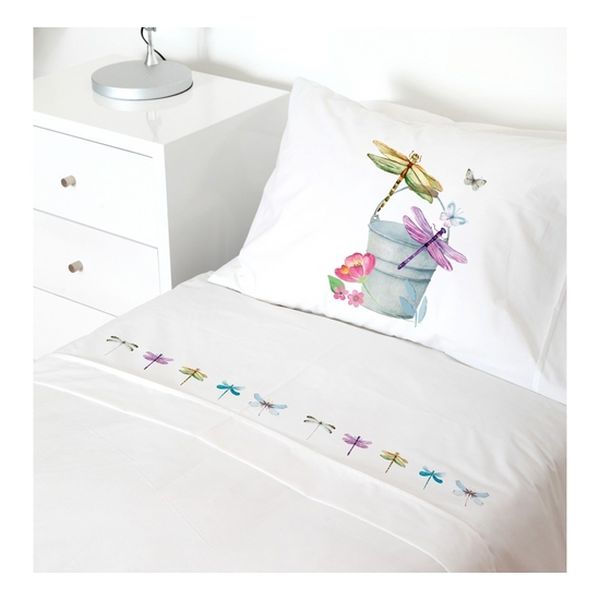 Juego de sábanas para cama transición libélulas, 70x150 Tuyo Print - babytuto.com