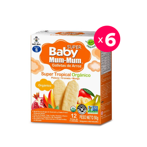 Pack 6 galletas orgánicas súper tropical, Baby Mum-Mum Baby Mum-Mum - babytuto.com