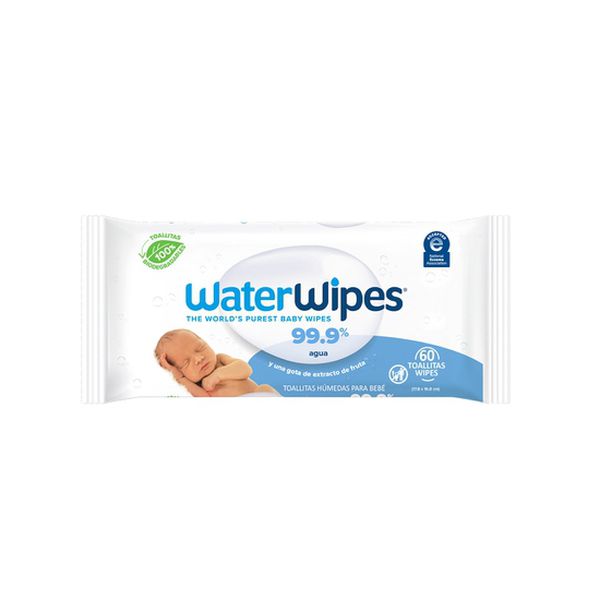 Toallitas húmedas biodegradables, 60 unidades, Waterwipes Waterwipes - babytuto.com