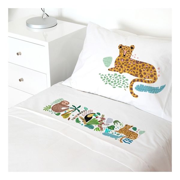 Juego de sábanas para cama  transición 150x70diseño jungla, Tuyo Print Tuyo Print - babytuto.com