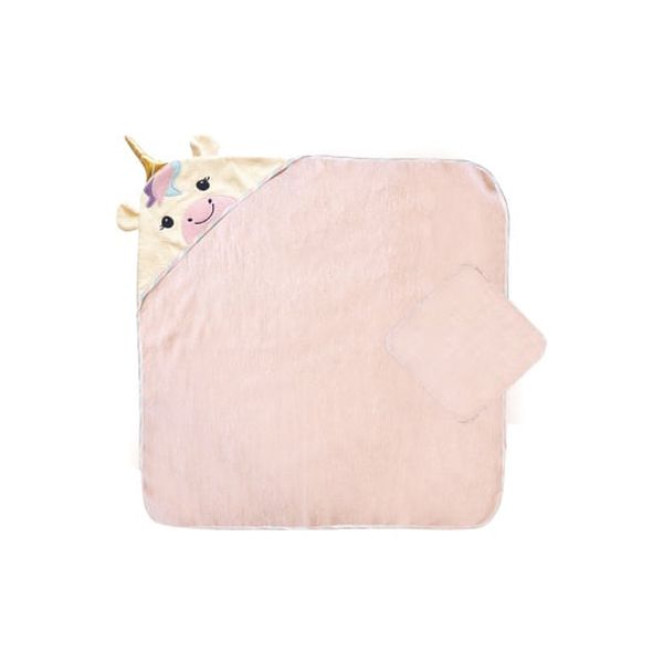 Set toalla con capucha unicornio, color rosado, Pumucki Pumucki - babytuto.com
