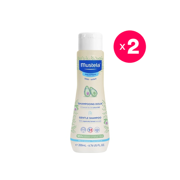 Pack 2 shampoo suave para bebés, 200 ml c/u, Mustela Mustela - babytuto.com