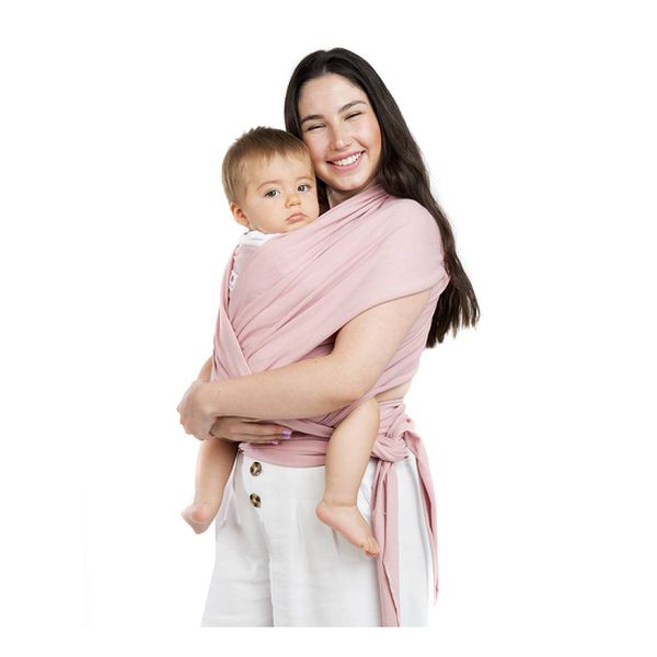Fular portabebés de algodón semielasticado, color palo rosa, Amamantas -  AmaMantas
