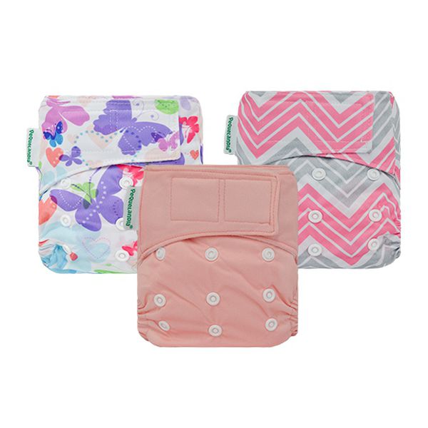 Pack de 3 pañales reutilizables para recién nacido, color rosado, Pequilandia  Pequelandia - babytuto.com