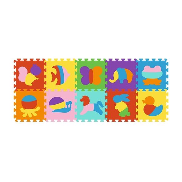 Piso- puzzle de goma eva 10 piezas, animales, Infanti  INFANTI - babytuto.com