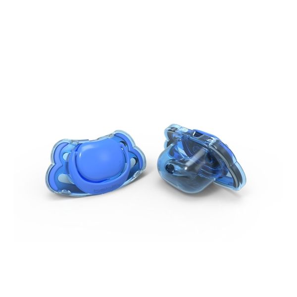 Chupetes de silicona forma ortodóntica azul, 0 a 3 meses, Bebek Bebek - babytuto.com