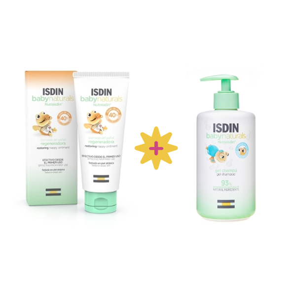 Pack pomada para pañal + gel-shampoo suave para la piel y el cabello del  bebé - ISDIN
