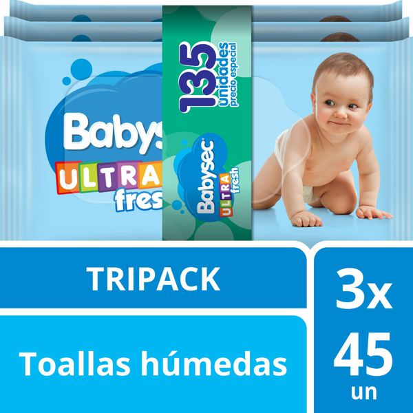 Toallitas Húmedas Ultra Pack Aloe Vera 135 uds, Babysec BabySec - babytuto.com