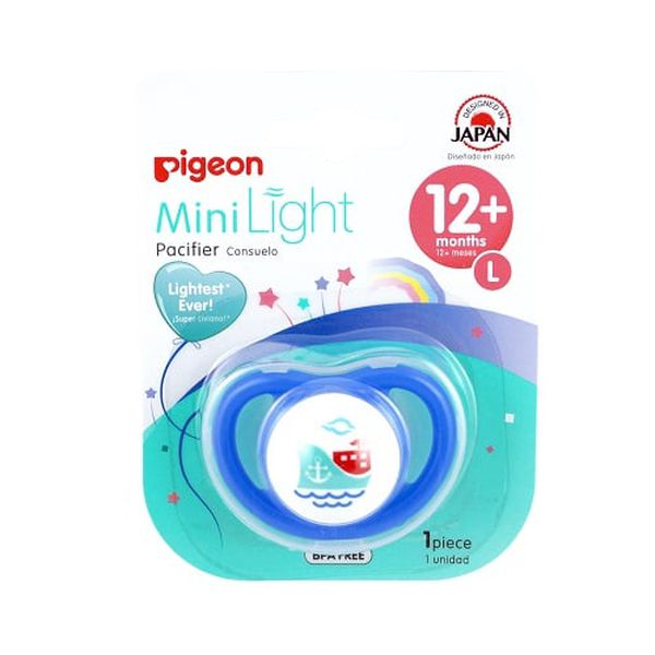 Chupete de silicona odontológico mini light celeste , + 12 meses, Pigeon  Pigeon - babytuto.com