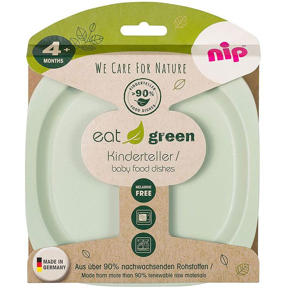 Pack 2 platos infatiles green de materias primas renovables, color verde, Nip  NIP - babytuto.com