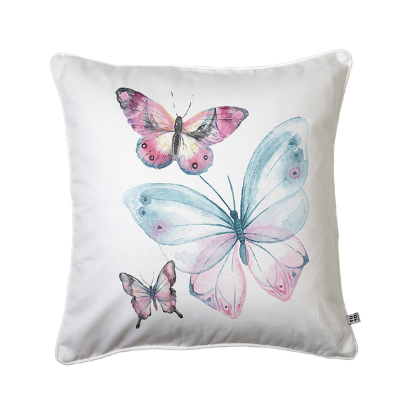 Cojín estampado, diseño mariposas rosadas, 45x45, Tuyo Print Tuyo Print - babytuto.com