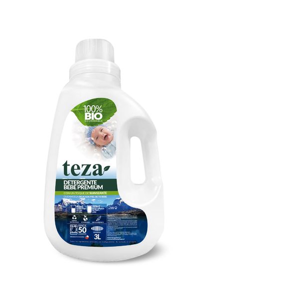obturador Milímetro Aprobación Detergente para bebé con suavizante, 100% biodegradable, 3 litros, Teza -  Teza