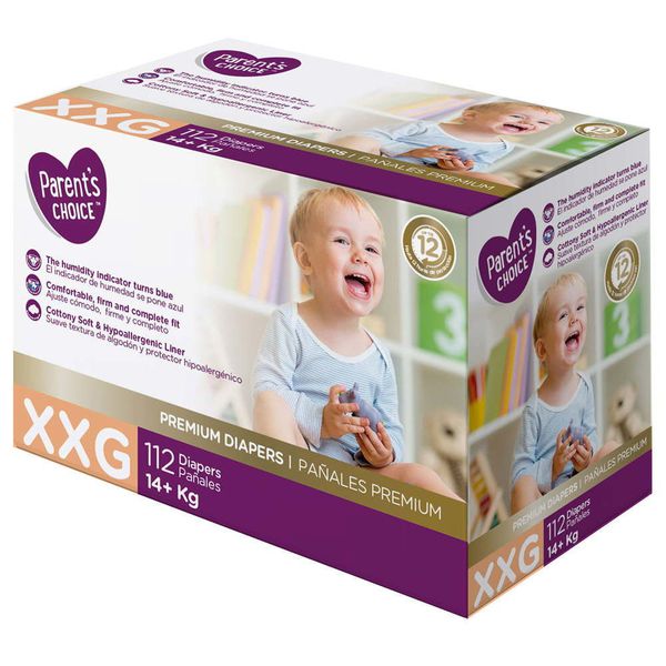 Pañales desechables premium, talla XXG, 112 un, Parent´s Choice Parent's Choice - babytuto.com