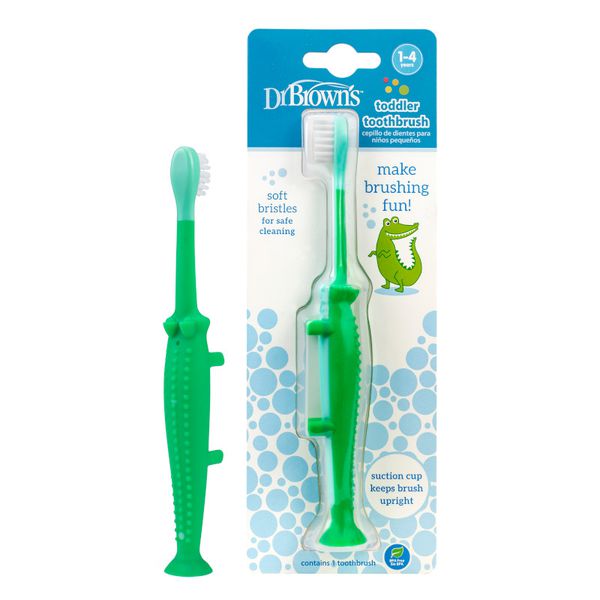 Cepillo de dientes 1 a 4 años, diseño cocodrilo verde, Dr Brown´s  Dr Brown's - babytuto.com