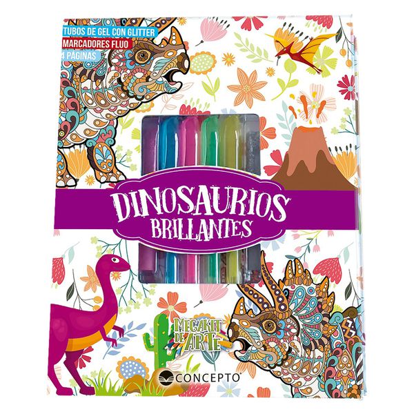 Libro Megakit De Arte Dinosaurios Brillantes, Latinbooks Latinbooks - babytuto.com