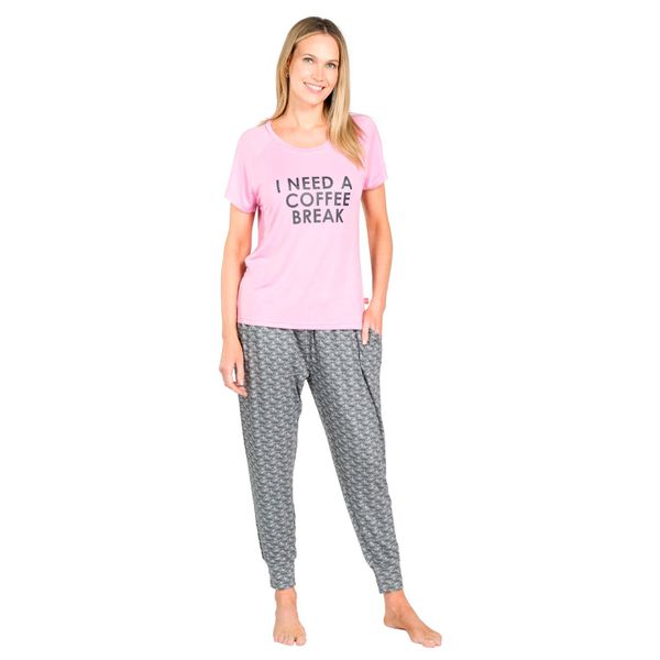 Pijama de viscosa, color rosado, Caffarena  Caffarena - babytuto.com