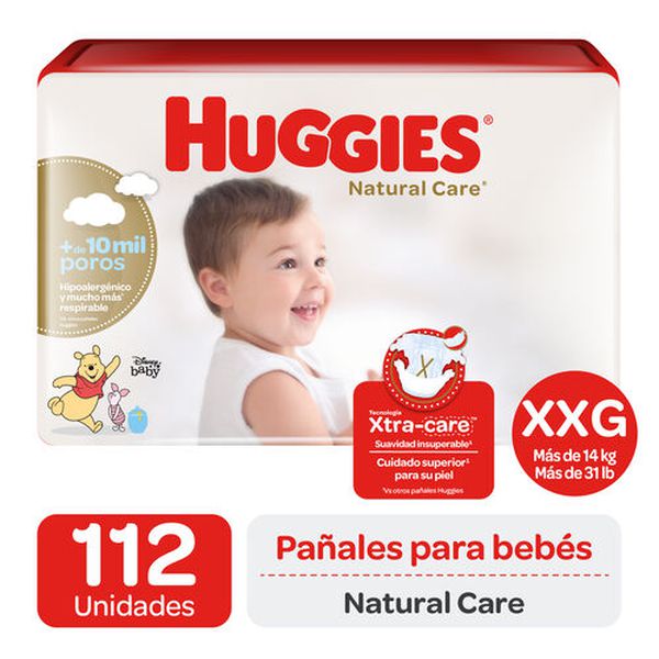 Pañales desechables natural care, talla XXG, 112 un, Huggies Huggies - babytuto.com