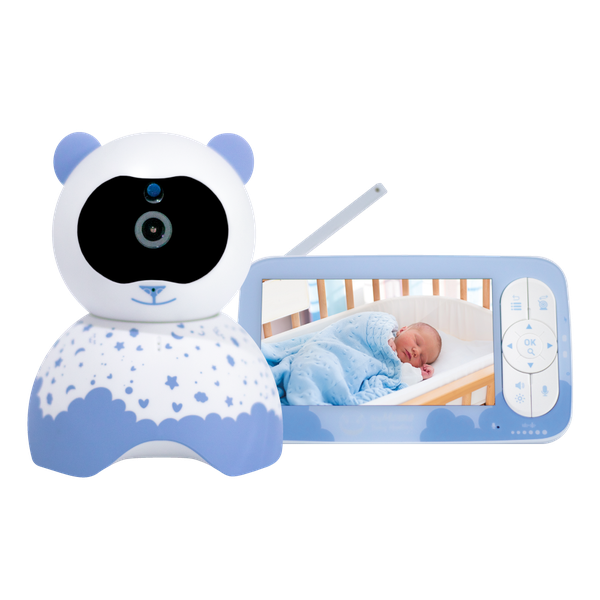 Monitor de video bebé pro 1.0, color blanco con azul, SoyMomo SoyMomo - babytuto.com