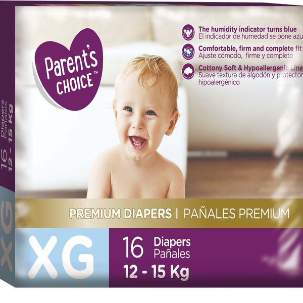 Pañal desechable premium, talla XG, 16 uds, Parent's Choice  Parent's Choice - babytuto.com