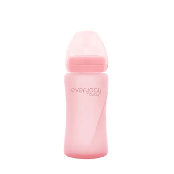 Mamadera de vidrio healthy, 240 ml, color rosado,  Everyday Baby  Everyday Baby  - babytuto.com