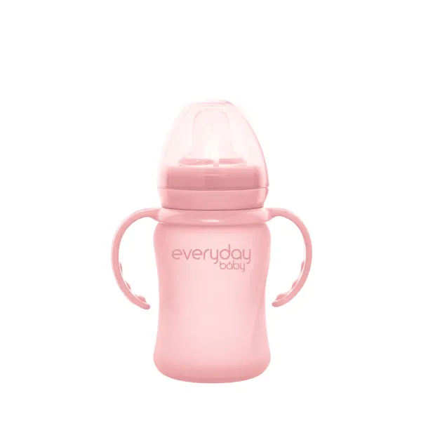 Vaso de vidrio de entranamiento con asas, 150 ml, color rosado,  Everyday Baby  Everyday Baby  - babytuto.com