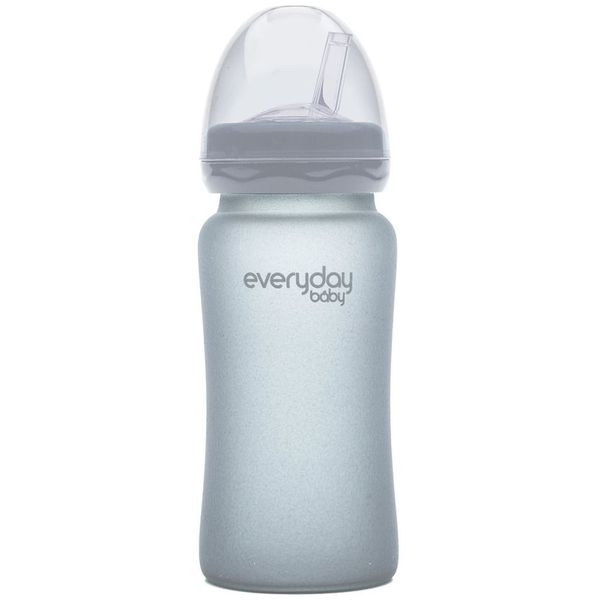 Mamadera de vidrio con bombilla, 240 ml, color gris,  Everyday Baby  Everyday Baby  - babytuto.com
