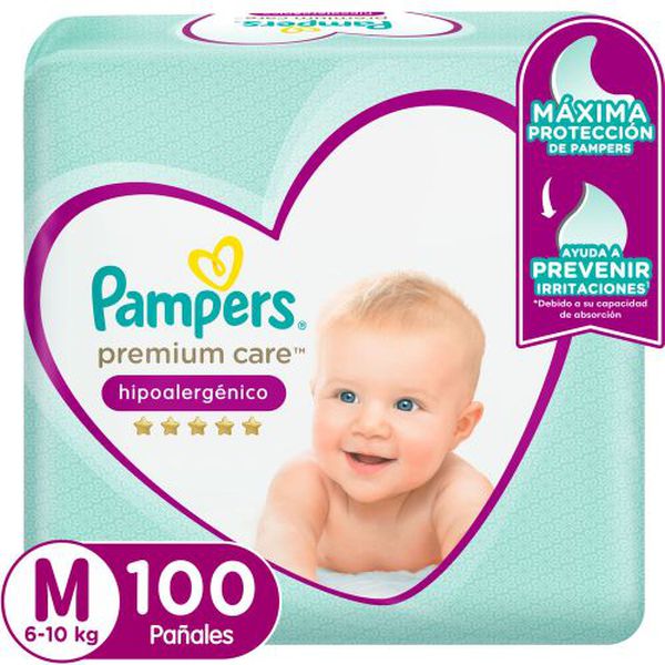 Pañales Desechables Premium Care, Talla M, 100 un, Pampers  Pampers - babytuto.com