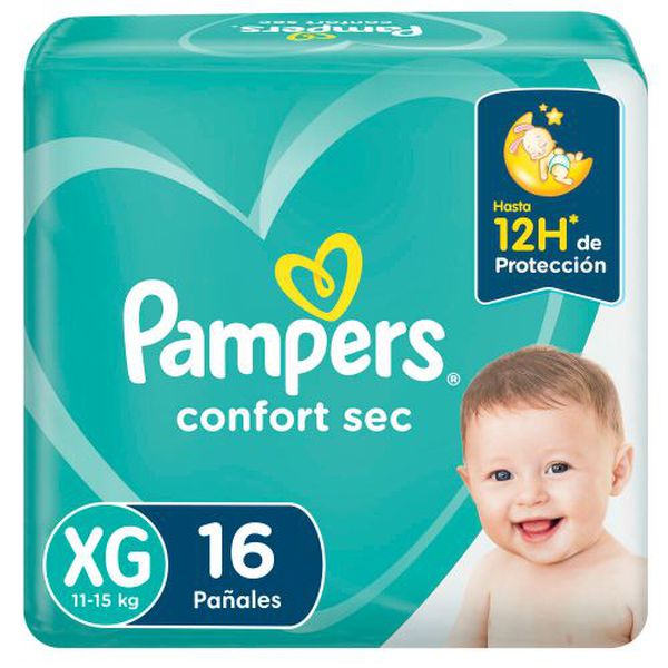 Pañales confort sec, talla XG, 16 un, Pampers  Pampers - babytuto.com