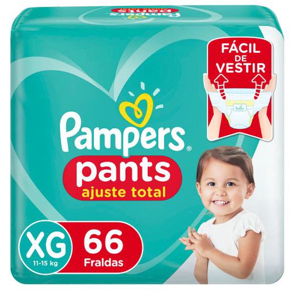 Pañales desechables tipo pants ajuste total, talla XG, 66 un, Pampers  Pampers - babytuto.com