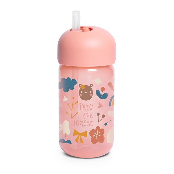 Botella con pajita, forest rosada, Suavinex  Suavinex - babytuto.com