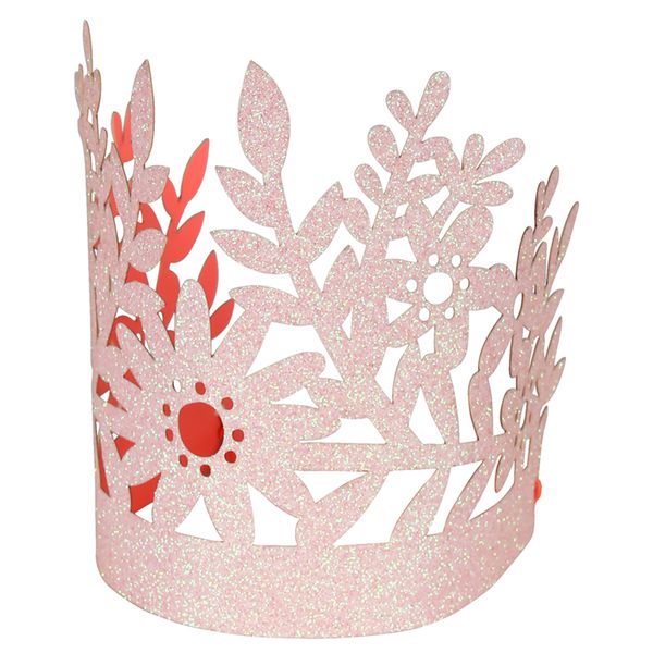 Coronas de cumpleaños - rosado glitter (8 unidades) Meri Meri - babytuto.com