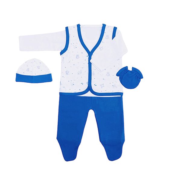 Ajuar de 5 piezas teddy, color azul, Moonwear  Moonwear - babytuto.com