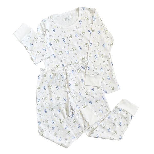 Pijama largo diseño dino, color blanco, WAWABABY WAWABABY - babytuto.com
