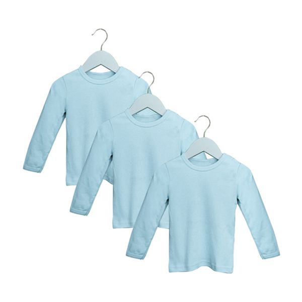 Set de 3 camisetas lisas color celeste, Pumucki Pumucki - babytuto.com