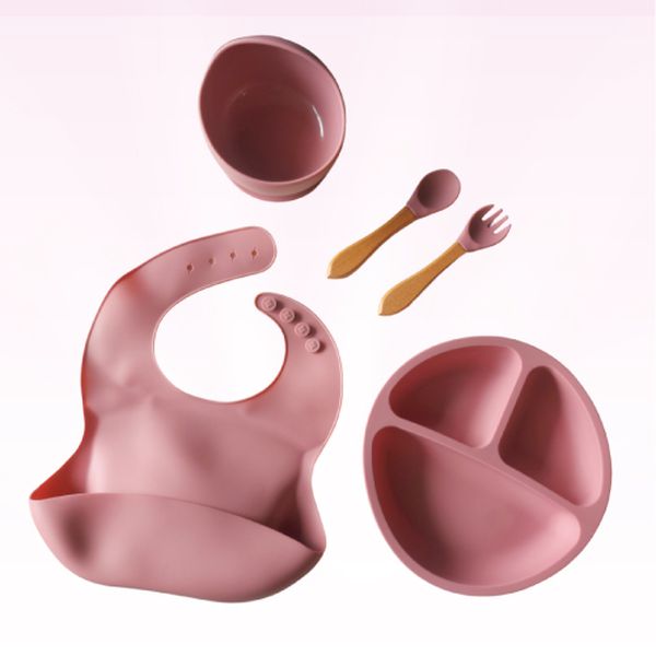 Set de alimentacion de silicona  color rosado, Kokoa World  Kokoa World - babytuto.com