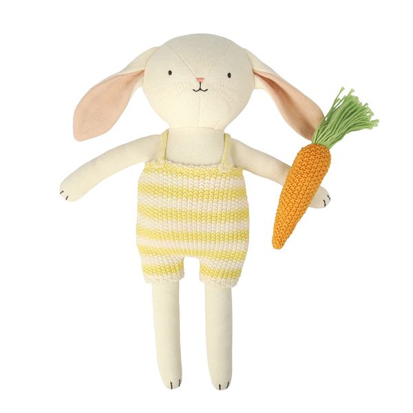Muñeco tejido pequeño diseño conejo con zanahoria, Meri Meri Meri Meri - babytuto.com