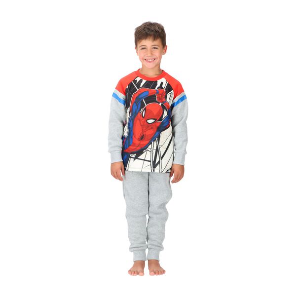 Pijama de algodón diseño Spider-Man color gris, Caffarena Caffarena - babytuto.com