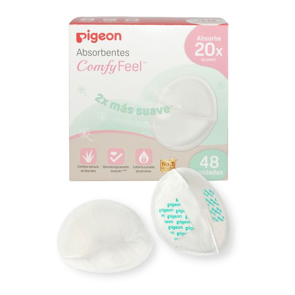 Absorbentes de leche comfy feel, 48 unidades, Pigeon Pigeon - babytuto.com