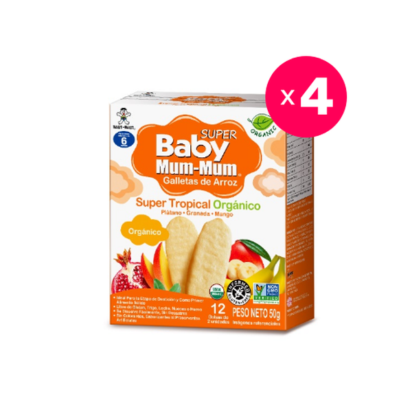 Pack 4 galletas super tropical, 50 gr c/u,  Baby Mum-Mum Baby Mum-Mum - babytuto.com