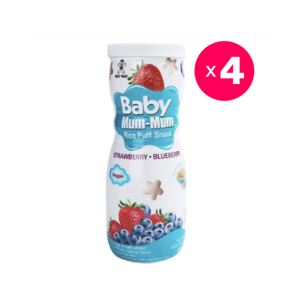 Pack 4 x Puffs sabor frutilla y arándanos, 50 gr c/u, Baby Mum-Mum Baby Mum-Mum - babytuto.com