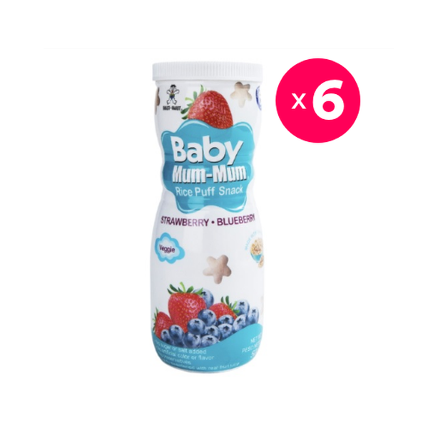 Pack 6 x Puffs sabor frutilla y arándanos, 50 gr c/u, Baby Mum-Mum Baby Mum-Mum - babytuto.com