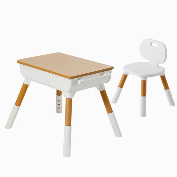 Mesa + silla school color blanco y caramelo, Kidscool Kidscool - babytuto.com