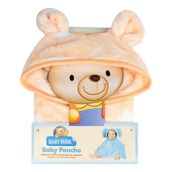 Poncho para bebes diseño oso color amarillo, Baby Mink  Baby Mink - babytuto.com
