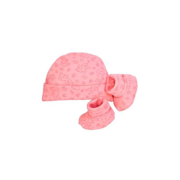 Mi primer set gorrito y zapatito, color rosado, Babymink Baby Mink - babytuto.com