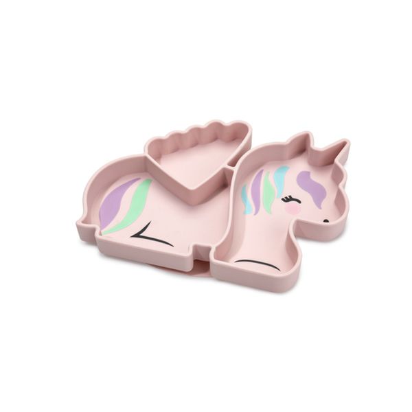 Plato de silicona con succión, diseño unicornio, Melii Melii - babytuto.com