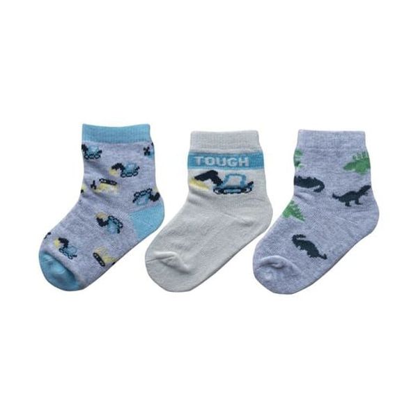 Set de 3 pares de calcetines niño, color azul, Pumucki Pumucki - babytuto.com